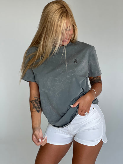 Camiseta  Tinte en Prenda Gris Mujer