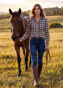 Camisa Cuadros Caza Villela Volantes Mujer