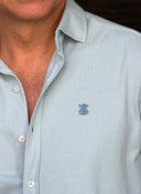 Camisa Verde Agua Piqué Hombre
