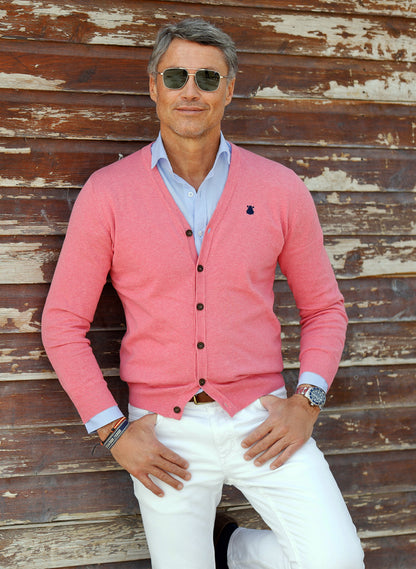 Pink Buttons Jacket or Cardigan for Men