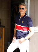 Polo Marino Franja Roja Hombre