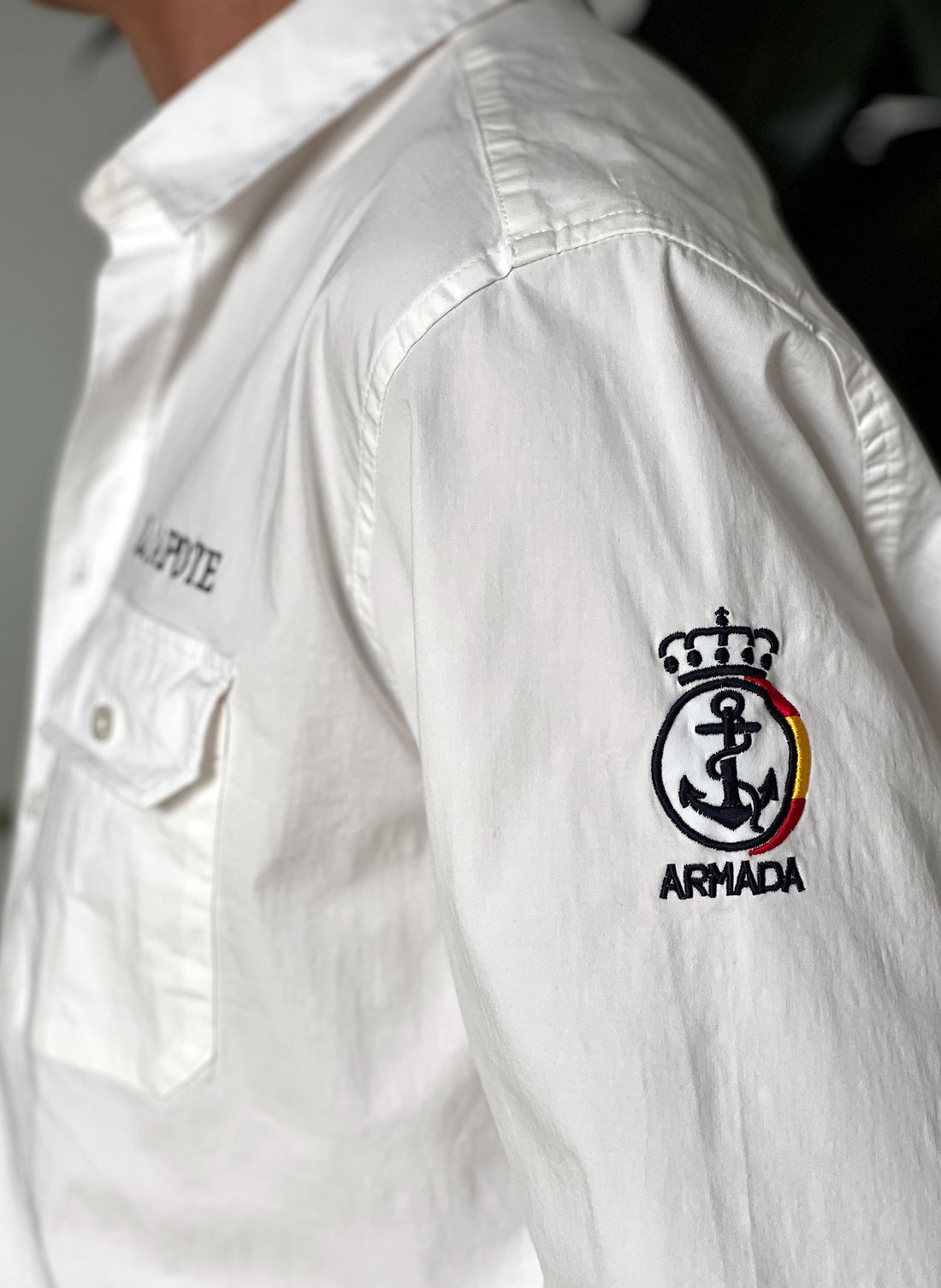 Spanish Navy Men's White Shirt