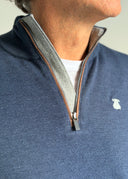 Jersey Azul Cuello Cremallera Hombre