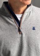 Jersey Gris Cuello Cremallera Hombre