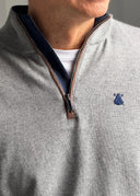 Jersey Gris Cuello Cremallera Hombre