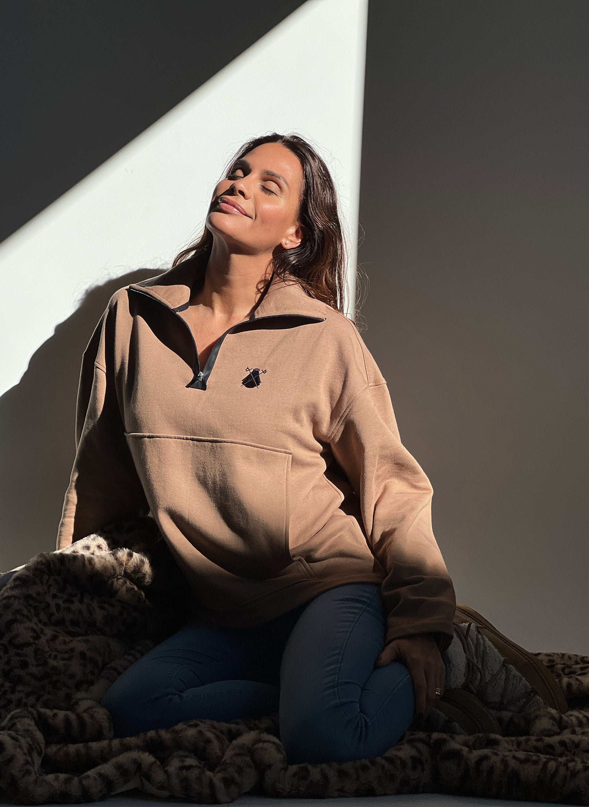 Sudadera Mujer Oversize Camel El Capote