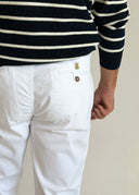Pantalón Tipo Chino Tencel Blanco Hombre