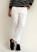 Pantalón Tipo Chino Tencel Blanco Hombre