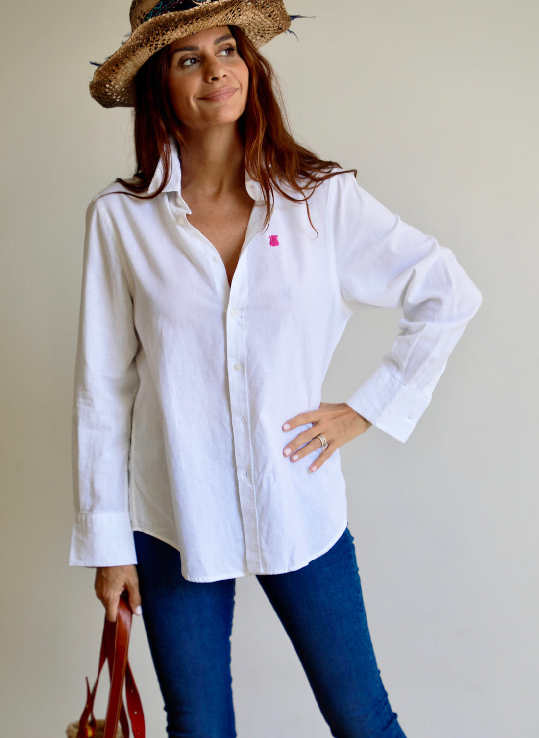 Wit linnen oversize shirt voor dames