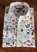 Camisa Blanca Flores Formentera Hombre