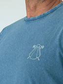 Camiseta Azul Eslogan Hombre