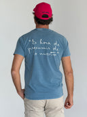 Camiseta Azul Eslogan Hombre