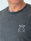 Camiseta Negra Eslogan Hombre