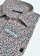 Camisa Estampada Florecitas Verdes Hombre