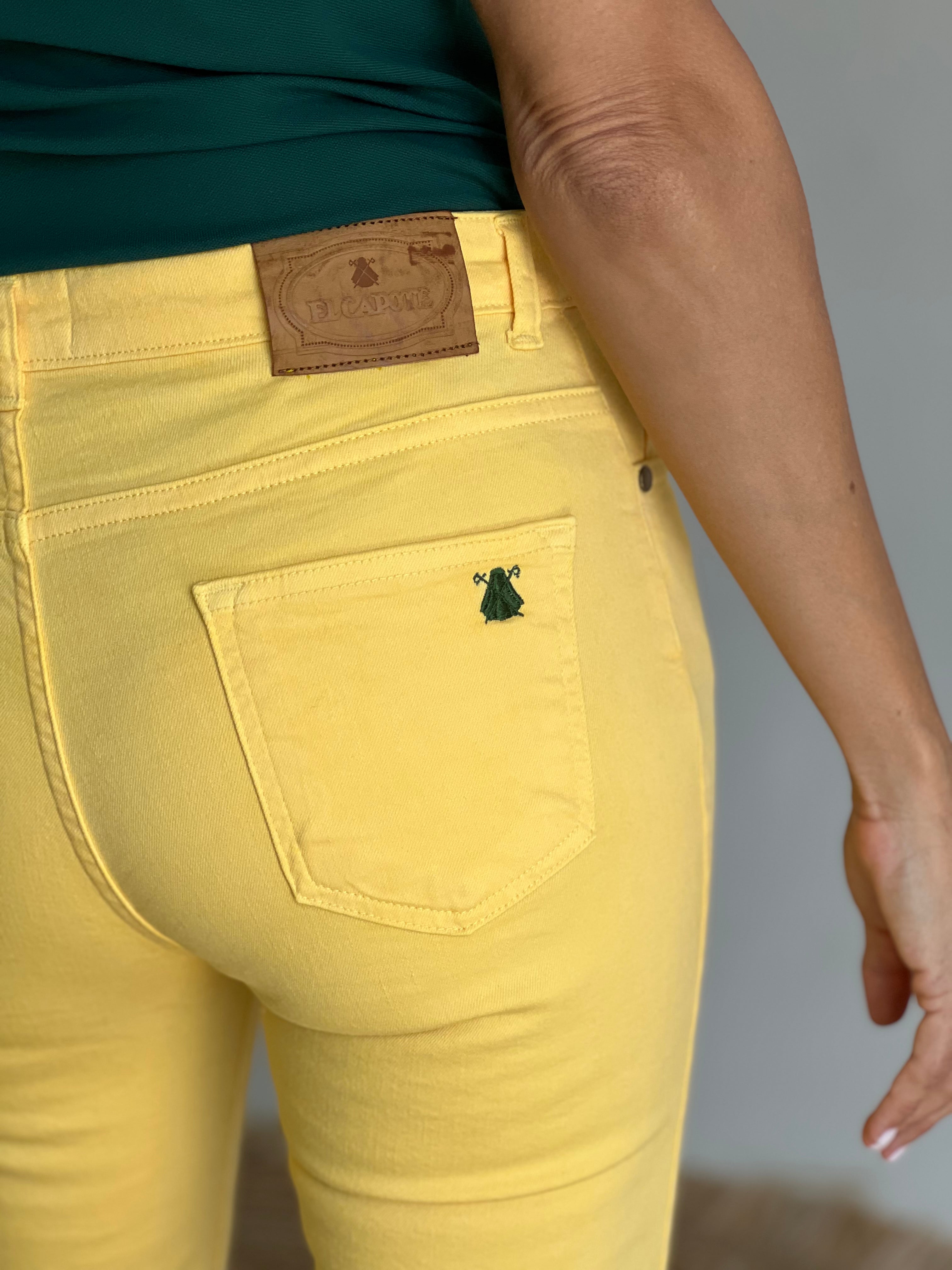 Women's Yellow 5-pocket Pants