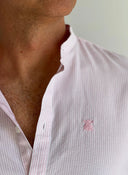 Polera Cuello Mao Rayas Rosas Hombre