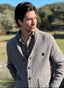 Cardigan Gris Cuello Smoking Hombre