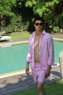 Bañador Rosa Flores Hombre