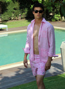 Guayabera Rosa Palo Hombre