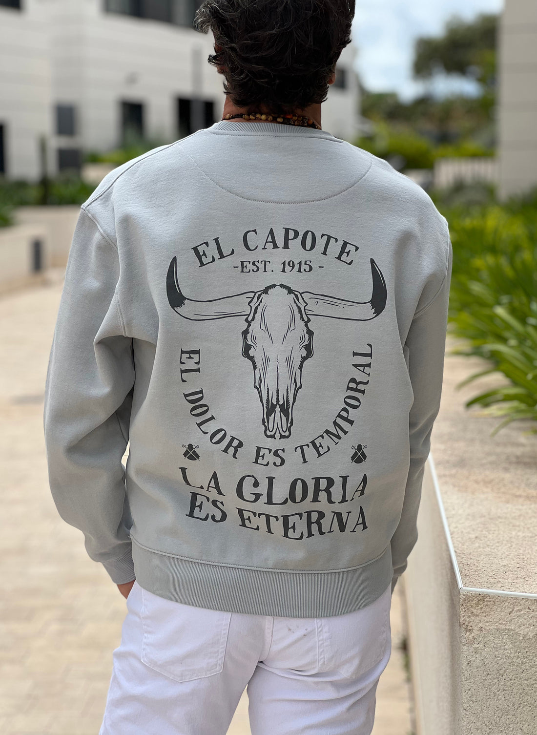 Sweat-shirt gris La Gloria pour hommes