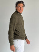 Jersey Ochos Cuello Alto Verde Caza Hombre