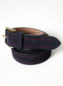 Ceinture en cuir fendu bleu marine