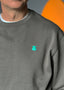 Sudadera Gris Grafito Capote Turquesa Unisex