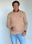 Jersey Ochos Beige  Cuello Caja Coderas Hombre