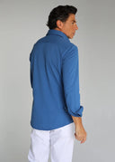 Camisa Azul Añíl Piqué Hombre