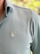 Camisa Verde Claro Piqué Hombre