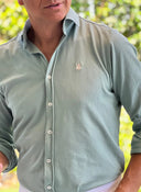 Camisa Verde Claro Piqué Hombre