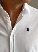 Camisa Blanca Piqué Hombre