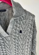 Jersey Polo Trenzado Gris Mujer