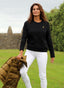 Sudadera/Jersey Negro Botones Dorados Mujer