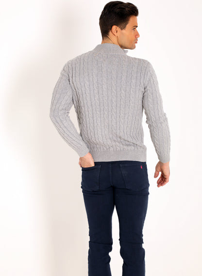 Men's Sweater Zipper Eights Gray