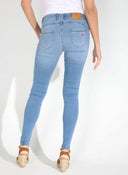 Jean stretch bleu clair pour femme 