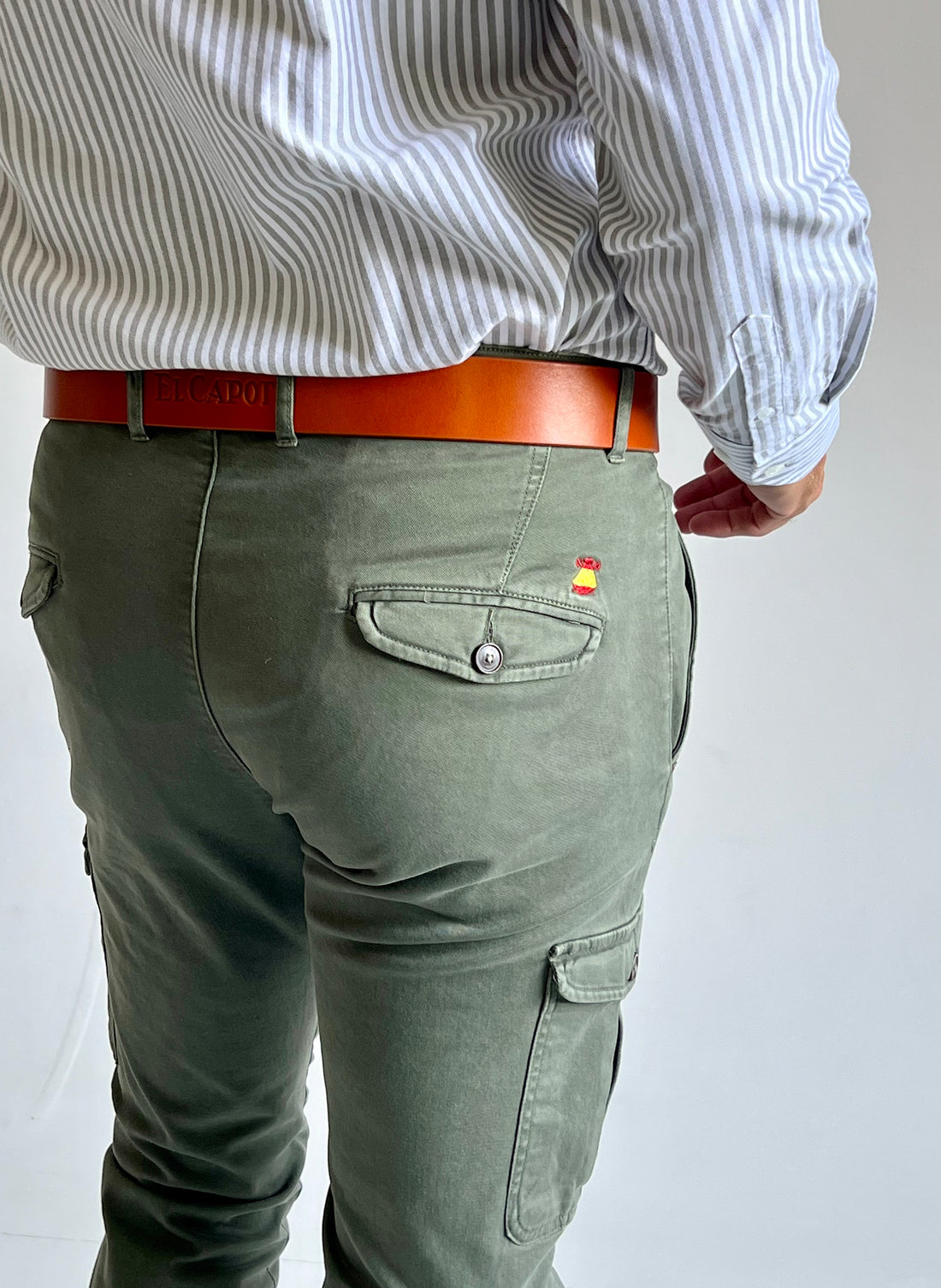 Khaki Cargo Pants pour Homme Logo Spain