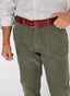 Pantalón Tipo Chino Micro Pana Verde Kaki Hombre