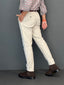 Pantalón Tipo Chino Micro Pana Beige Hombre