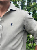 Camisa Camel Nido de Abeja Capote Azul Hombre