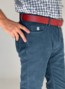 Pantalón MicroPana 5 bolsillos Azul Petróleo Hombre