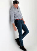 Pantalón MicroPana 5 bolsillos Azul Petróleo Hombre