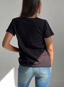 Camiseta Negra Hierro Dorado Mujer