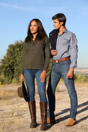 Chaqueta Verde Kaki Cuello Pelo Desmontable Mujer