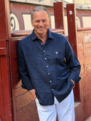 Guayabera Azul Marino Hombre