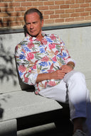 Camisa Blanca Tropical Lino Hombre