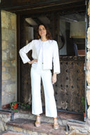 Chaqueta Beige Bordada Mujer