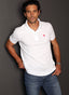 Polo Classic Hombre Blanco Logo Rosa Capote