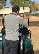 Jersey Gris Lambswool Cuello Pico Rombos Hombre