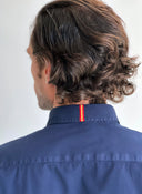 Camisa Azul Marino Cinta España Cuello Botón Hombre